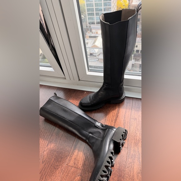 AllSaints New Leather Knee High Boots - Picture 5 of 5